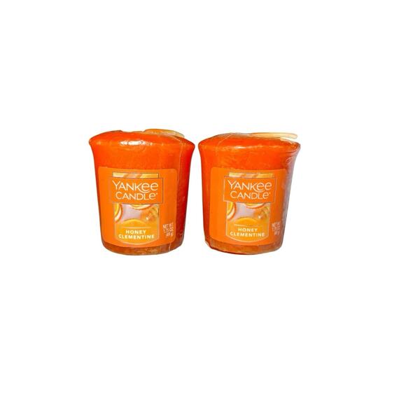 Retired Yankee Candle “ honey Clementine “Lot Of 2 Votive Candles - Picture 1 of 4